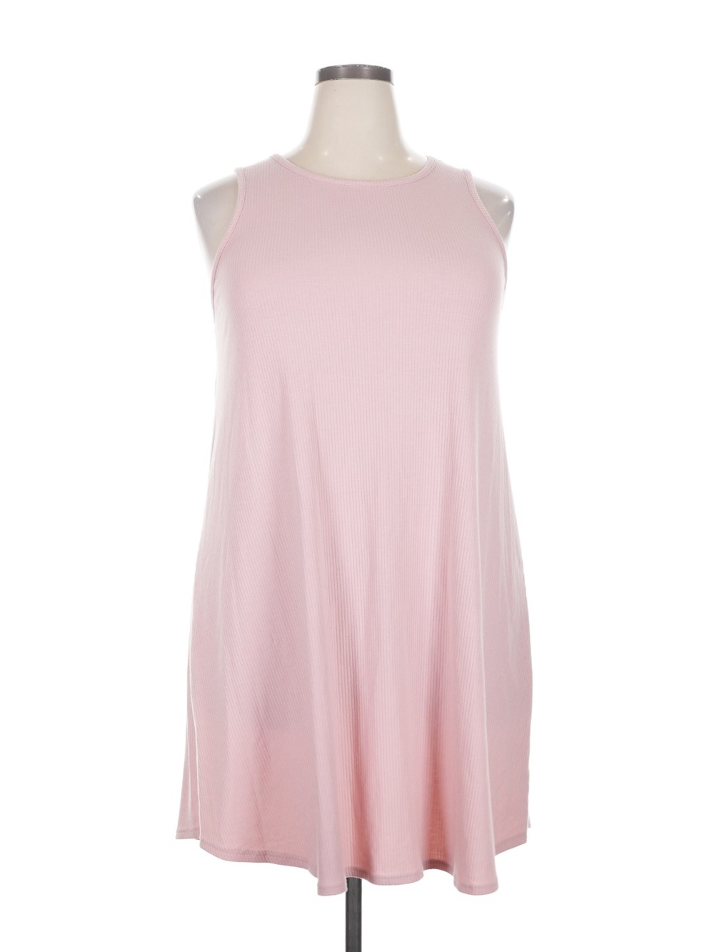 Pink Lily Light Pink Ribbed Mini Dress